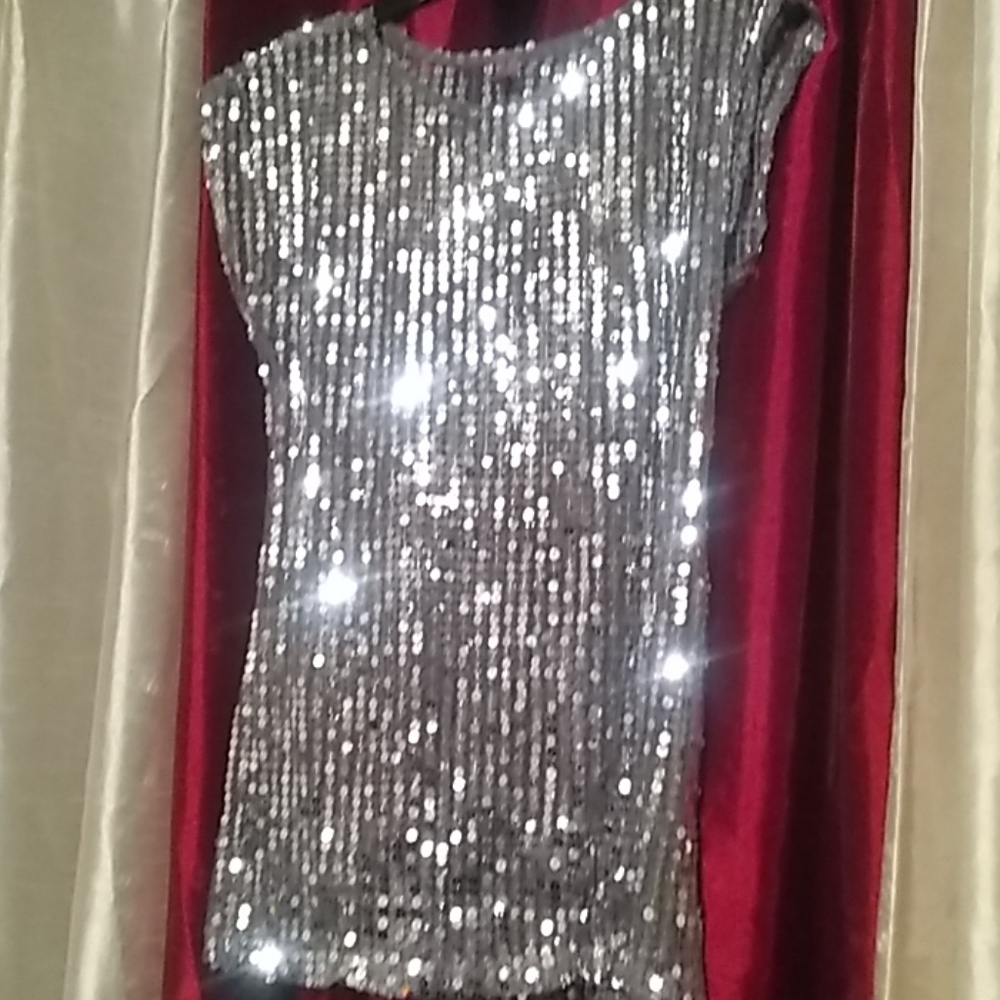 Silver sequence shirt